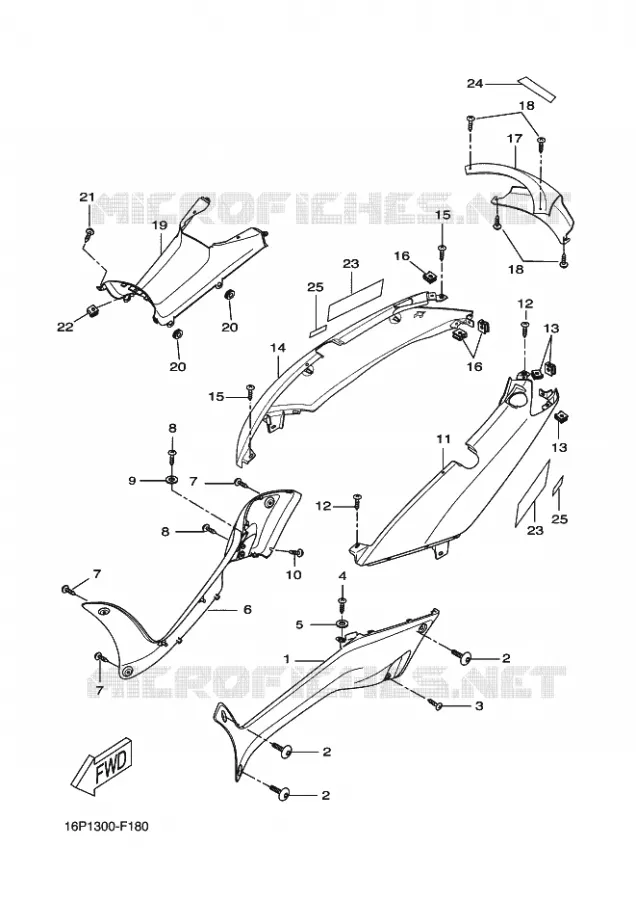 COUVERCLE LATERAL Yamaha SCOOTER 125 2009 XCITY  VP125 XCITY
