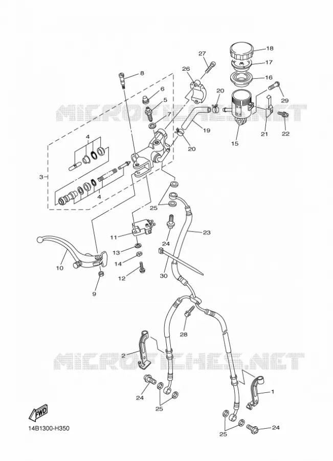 MAITRE CYLINDRE DE FREIN AVANT Yamaha MOTO 1000 2009 R1  YZF-R1 R1