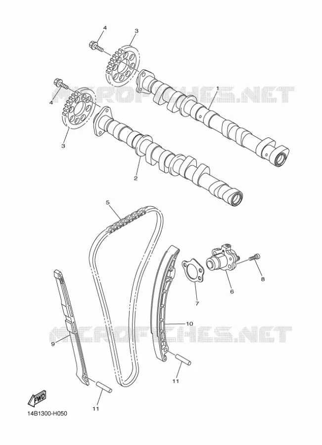 ARBRE A CAMES / CHAINE DE DISTRIBUTION Yamaha MOTO 1000 2009 R1  YZF-R1 R1