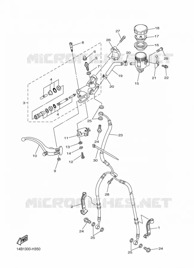 MAITRE CYLINDRE DE FREIN AVANT Yamaha MOTO 1000 2009 R1  YZF-R1 R1