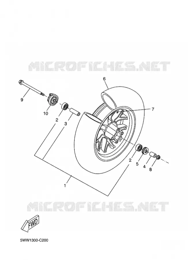 ROUE AVANT Yamaha SCOOTER 50 2009 BOOSTER  CW50 BW'S