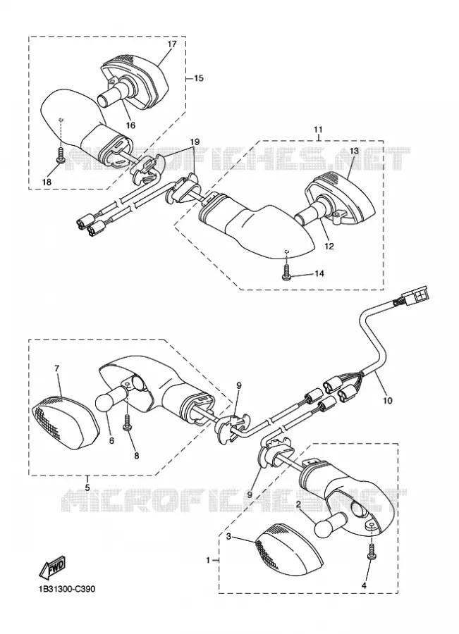 CLIGNOTANT Yamaha MOTO 600 2009 FZ6 S2 ABS  FZ6-NAHG FZ6