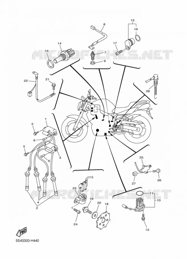 PARTIE ELECTRIQUE 1 Yamaha MOTO 600 2009 FZ6 S2 ABS  FZ6-NAHG FZ6