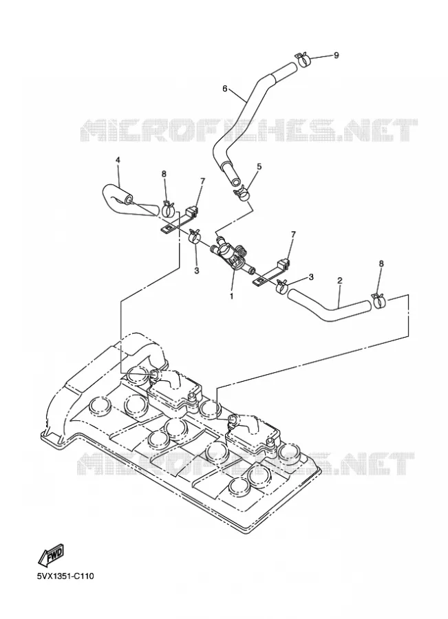 SYSTÈME D'ADMISSION D'AIR AIS Yamaha MOTO 600 2009 FZ6 S2 ABS  FZ6-NAHG FZ6