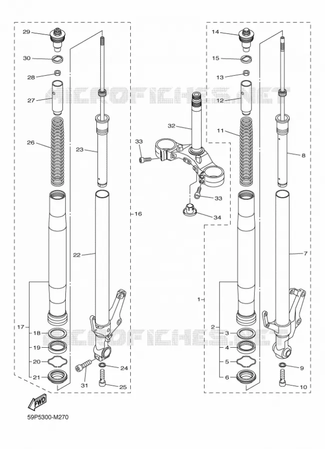 FOURCHE Yamaha MOTO 800 2013 FZ8 ABS  FZ8-NA