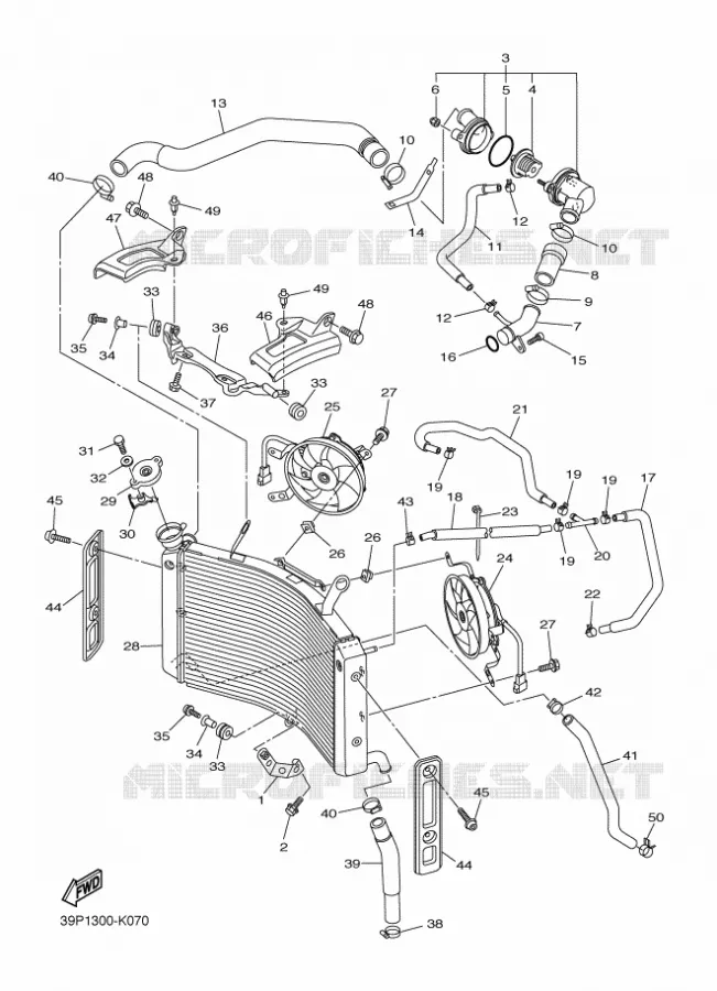 RADIATEUR / DURITES Yamaha MOTO 800 2013 FZ8 ABS  FZ8-NA