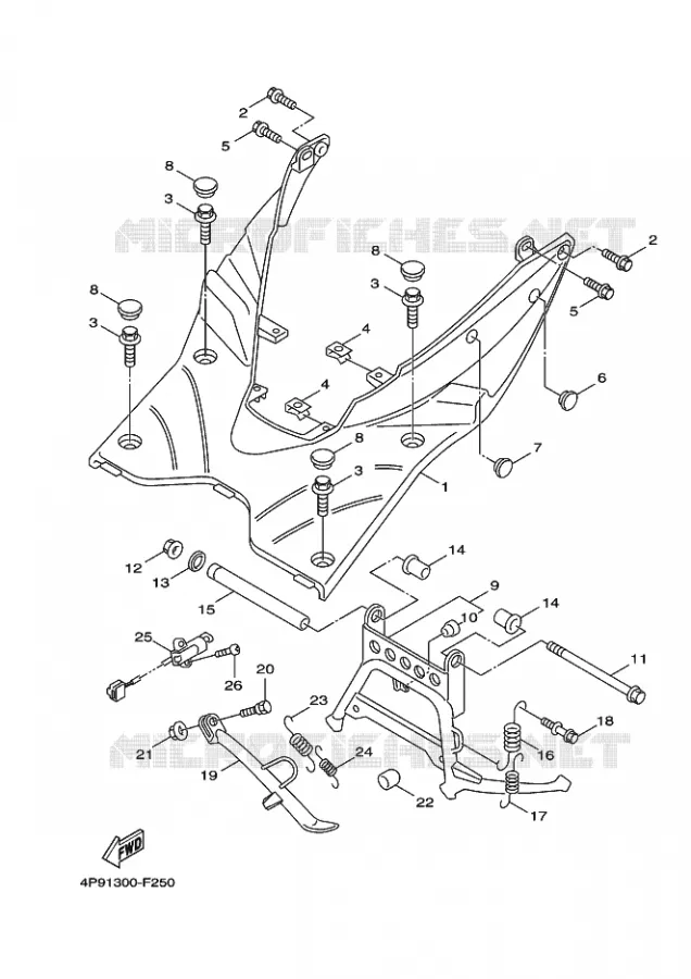 SUPPORT / REPOSE PIEDS Yamaha SCOOTER 125 2009 FLAME X  XC125 FLAME X