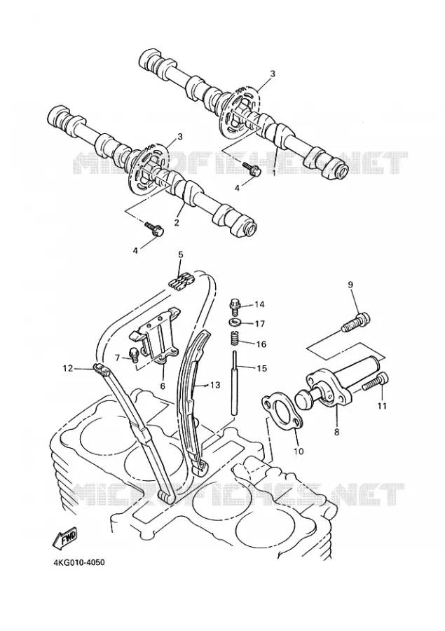 ARBRE A CAMES / CHAINE DE DISTRIBUTION Yamaha MOTO 1300 2009 XJR  XJR1300