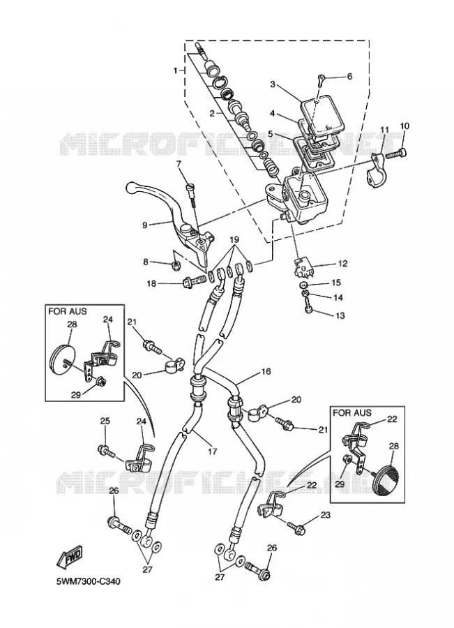 MAITRE CYLINDRE DE FREIN AVANT Yamaha MOTO 1300 2009 XJR  XJR1300