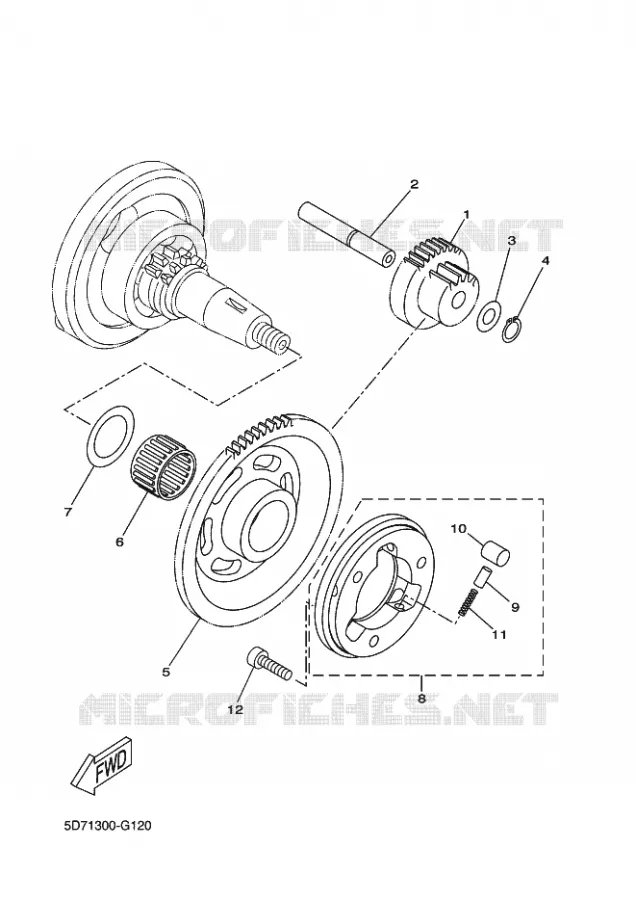 EMBRAYAGE DE DEMARREUR Yamaha MOTO 125 2009 R125  YZF-R125