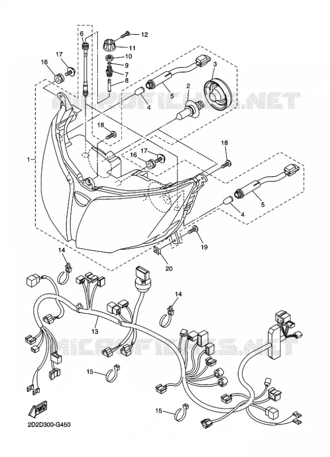 PHARE  Yamaha MOTO 1300 2010 FJR AS  FJR1300AS