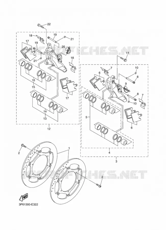ETRIER DE FREIN AVANT Yamaha MOTO 1300 2010 FJR AS  FJR1300AS