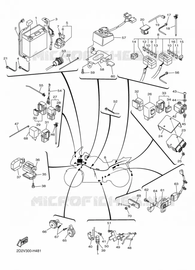 PARTIE ELECTRIQUE 2 Yamaha MOTO 1300 2010 FJR AS  FJR1300AS