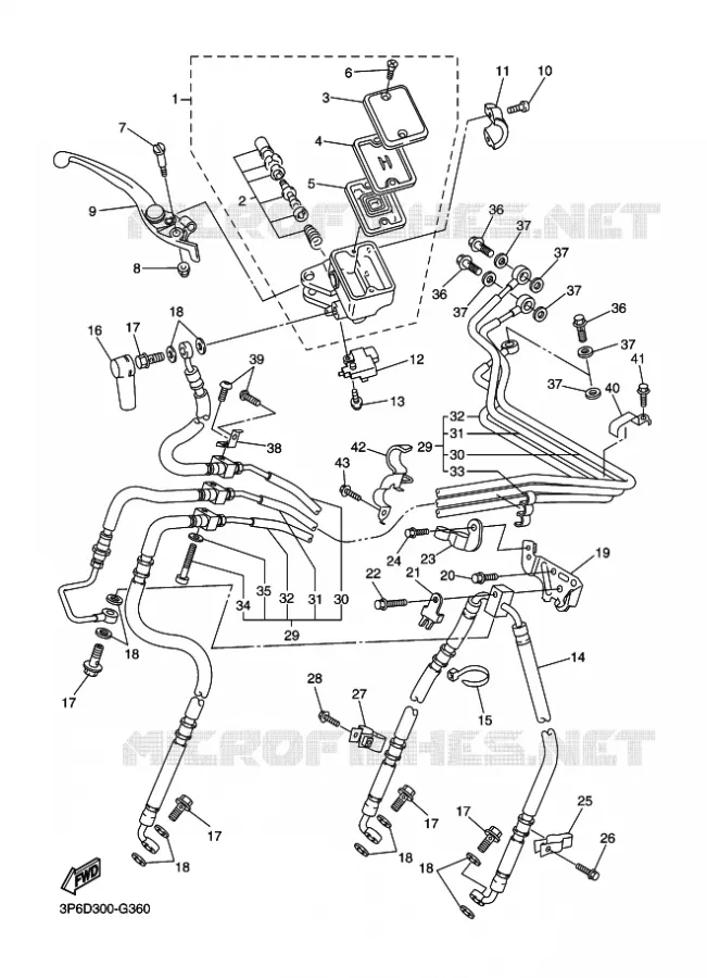 MAITRE CYLINDRE DE FREIN AVANT Yamaha MOTO 1300 2010 FJR AS  FJR1300AS
