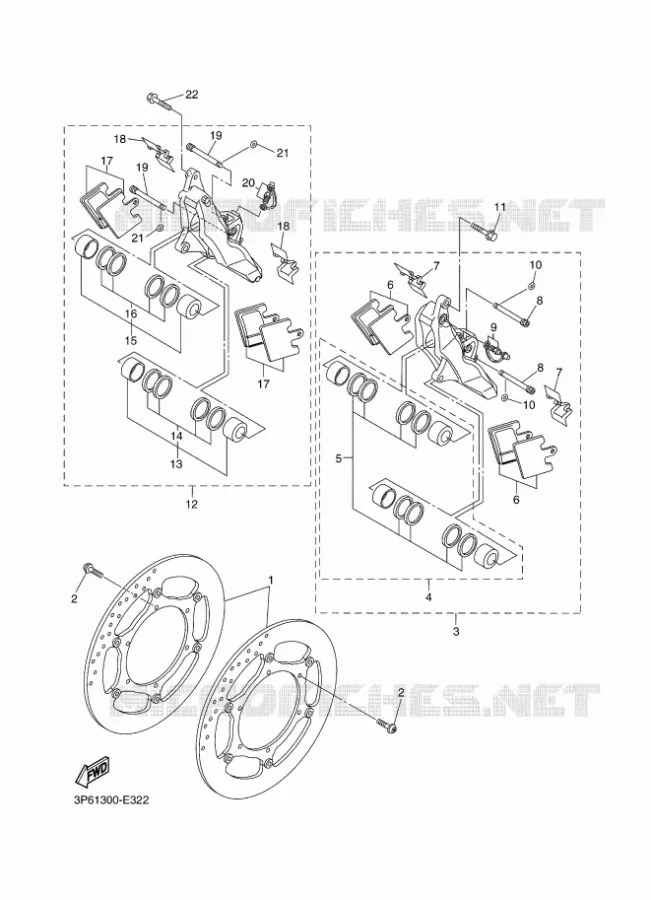 ETRIER DE FREIN AVANT Yamaha MOTO 1300 2010 FJR AS  FJR1300AS