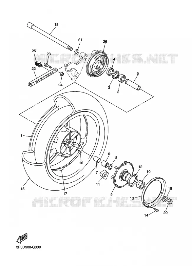 ROUE ARRIERE Yamaha MOTO 1300 2010 FJR AS  FJR1300AS