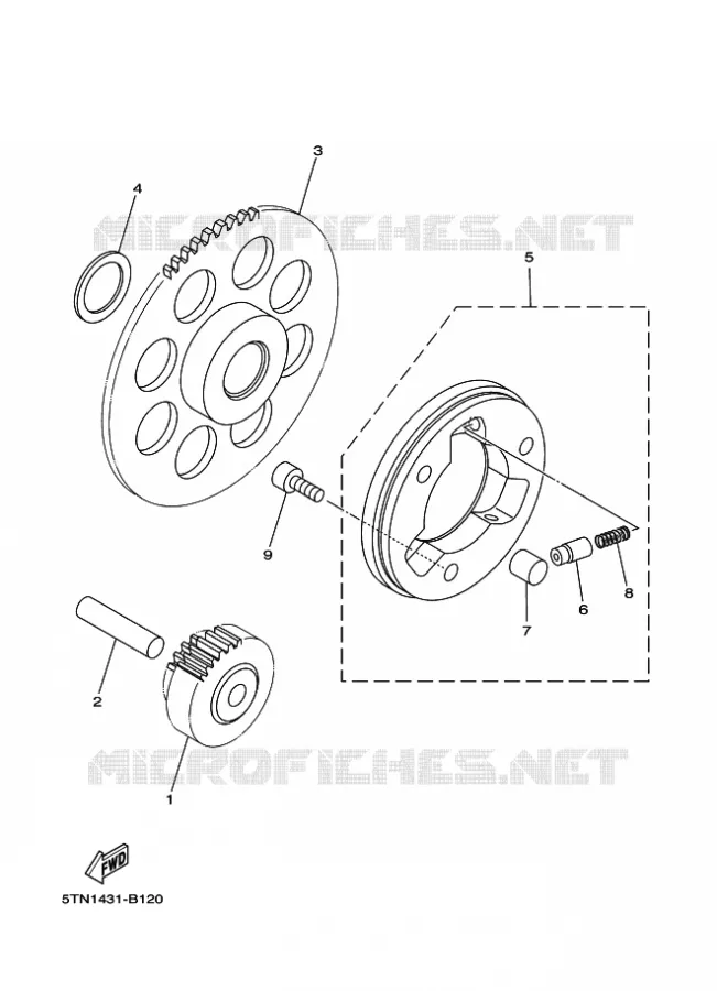 EMBRAYAGE DE DEMARREUR Yamaha MOTO 110 2010 TTR  TT-R110E