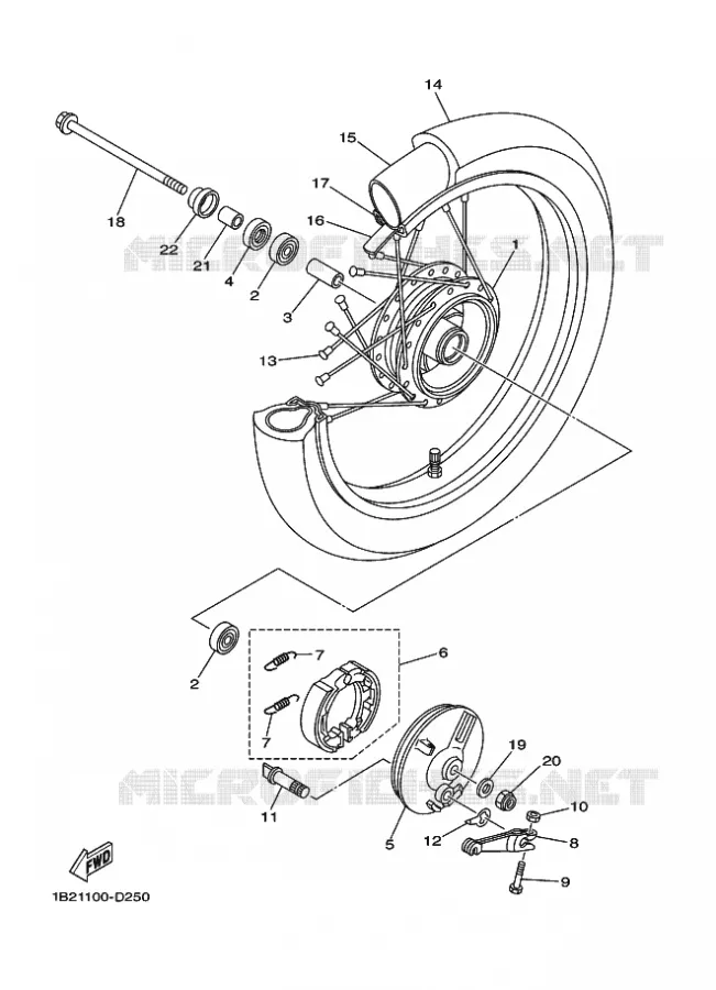 ROUE AVANT Yamaha MOTO 125 2010 TTR  TT-R125LW