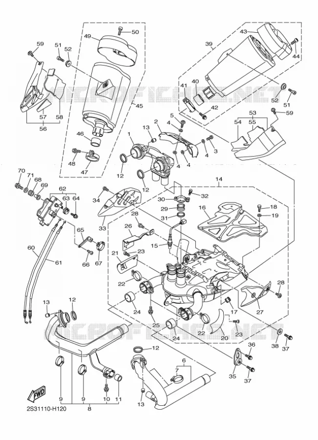 ECHAPPEMENT Yamaha MOTO 1700 2010 VMAX  VMX17