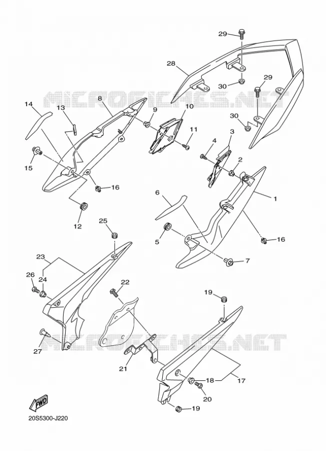 COUVERCLE LATERAL Yamaha MOTO 600 2010 XJ6 DIVERSION  XJ6F
