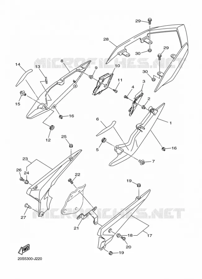 COUVERCLE LATERAL Yamaha MOTO 600 2010 XJ6 DIVERSION ABS  XJ6FA