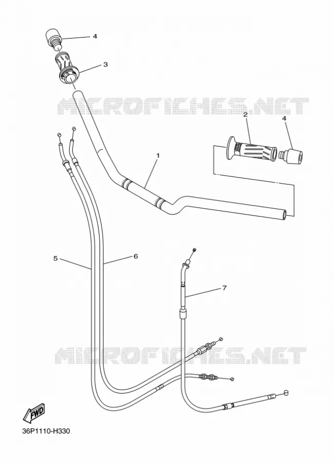 GUIDON ET CABLES Yamaha MOTO 600 2010 XJ6 DIVERSION  XJ6S