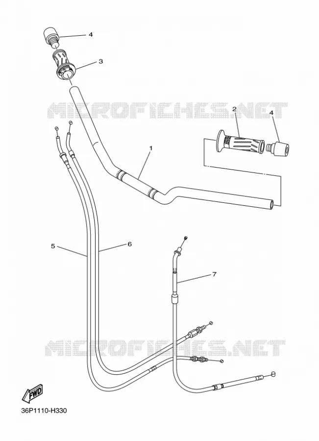 GUIDON ET CABLES Yamaha MOTO 600 2010 XJ6 DIVERSION ABS  XJ6SA