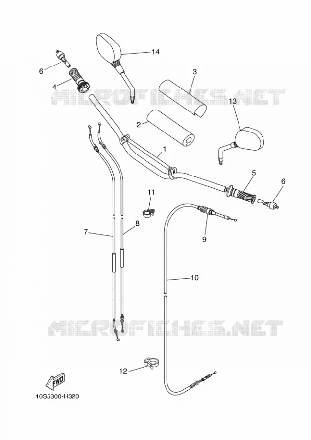 GUIDON ET CABLES Yamaha MOTO 660 2010 XTX  XT660X