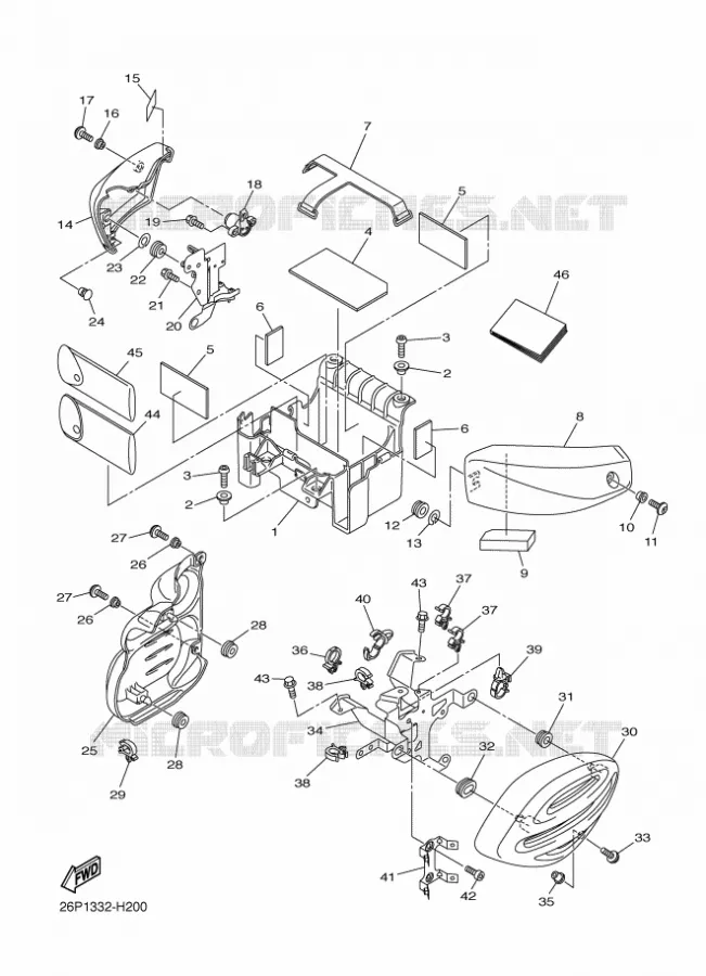 COUVERCLE LATERAL Yamaha MOTO 950 2010 XVS MIDNIGHT STAR  XVS950A