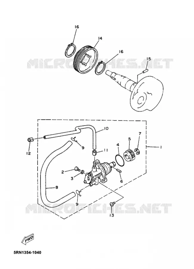 POMPE A HUILE Yamaha SCOOTER 50 2010 NEOS  YN50 NEO'S