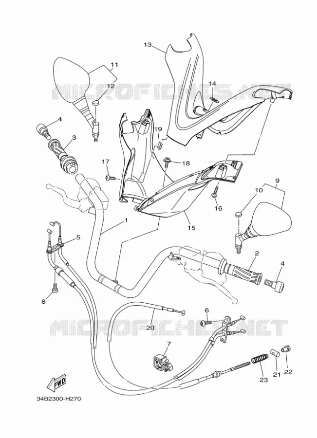 GUIDON ET CABLES Yamaha SCOOTER 400 2010 MAJESTY  YP400