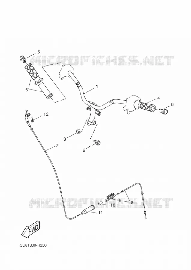 GUIDON ET CABLES Yamaha SCOOTER 50 2010 NITRO  YQ50 NITRO