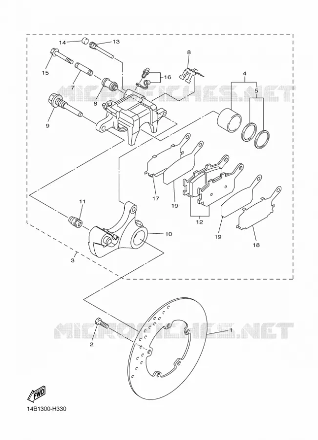 ETRIER DE FREIN ARRIERE Yamaha MOTO 1000 2010 R1  YZF-R1