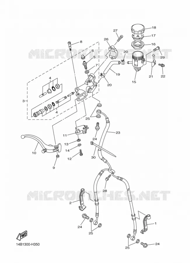 MAITRE CYLINDRE DE FREIN AVANT Yamaha MOTO 1000 2010 R1  YZF-R1