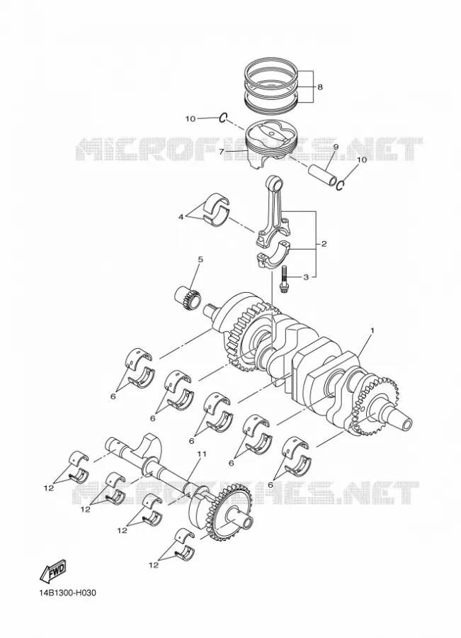 VILEBREQUIN / PISTON Yamaha MOTO 1000 2010 R1  YZF-R1 R1