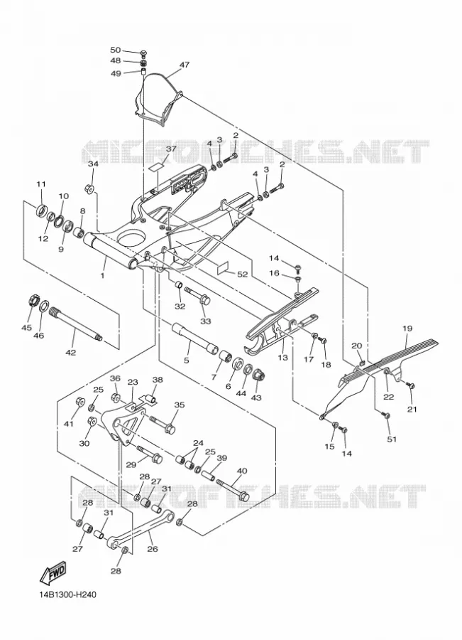 BRAS ARRIERE Yamaha MOTO 1000 2010 R1  YZF-R1 R1