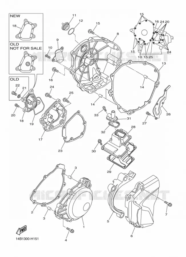 CARTER - MOTEUR 1 Yamaha MOTO 1000 2010 R1  YZF-R1 R1