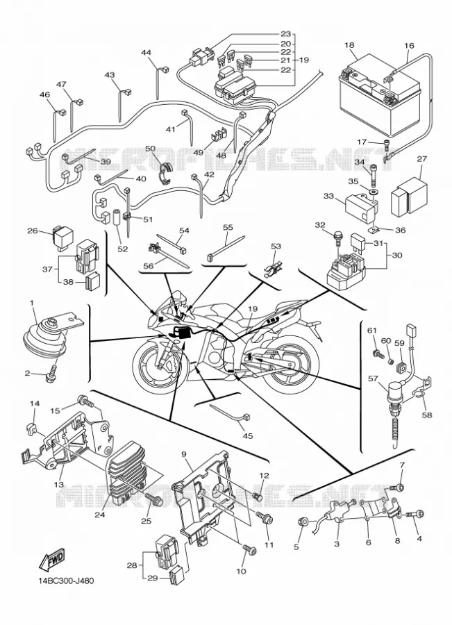 PARTIE ELECTRIQUE 2 Yamaha MOTO 1000 2010 R1  YZF-R1 R1