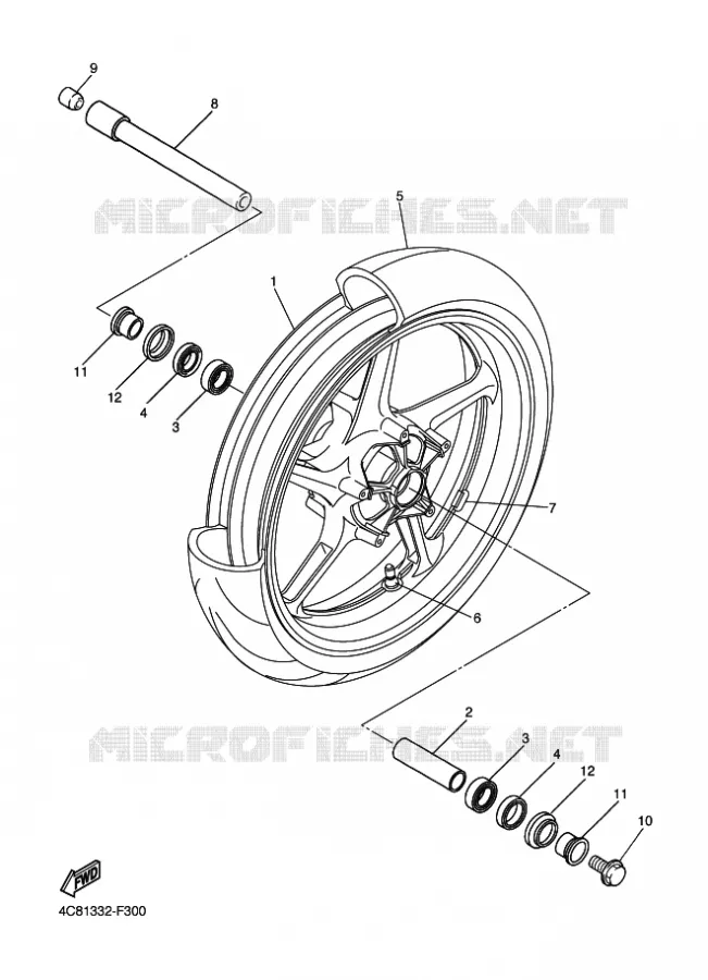 ROUE AVANT Yamaha MOTO 1000 2010 R1  YZF-R1 R1