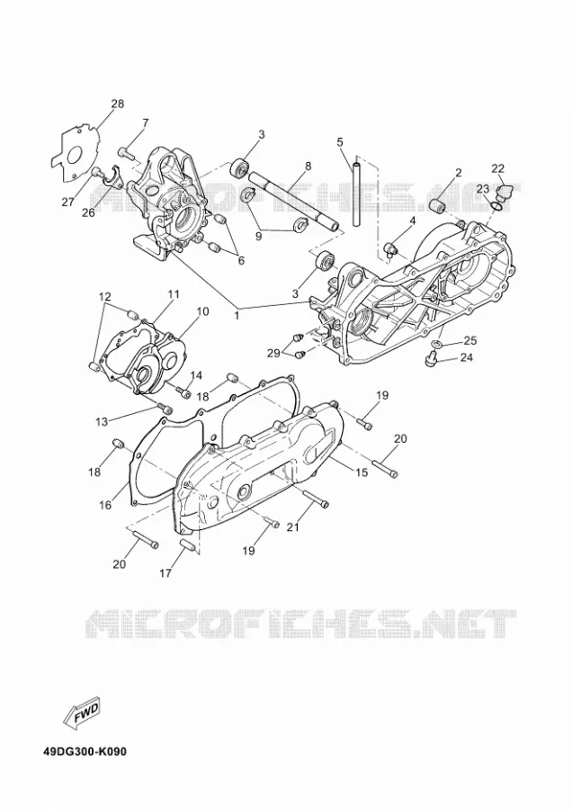 CARTER MOTEUR Yamaha SCOOTER 50 2011 MACH  CS50Z MACH G LIQUIDE