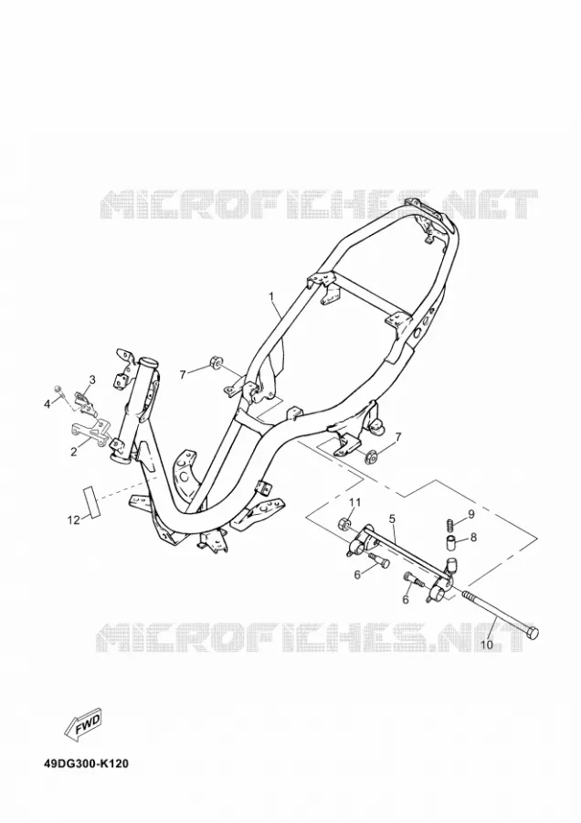 CADRE Yamaha SCOOTER 50 2011 MACH  CS50Z MACH G LIQUIDE