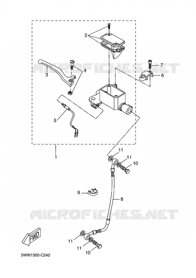 MAITRE CYLINDRE DE FREIN AVANT Yamaha SCOOTER 50 2011 BOOSTER  CW50