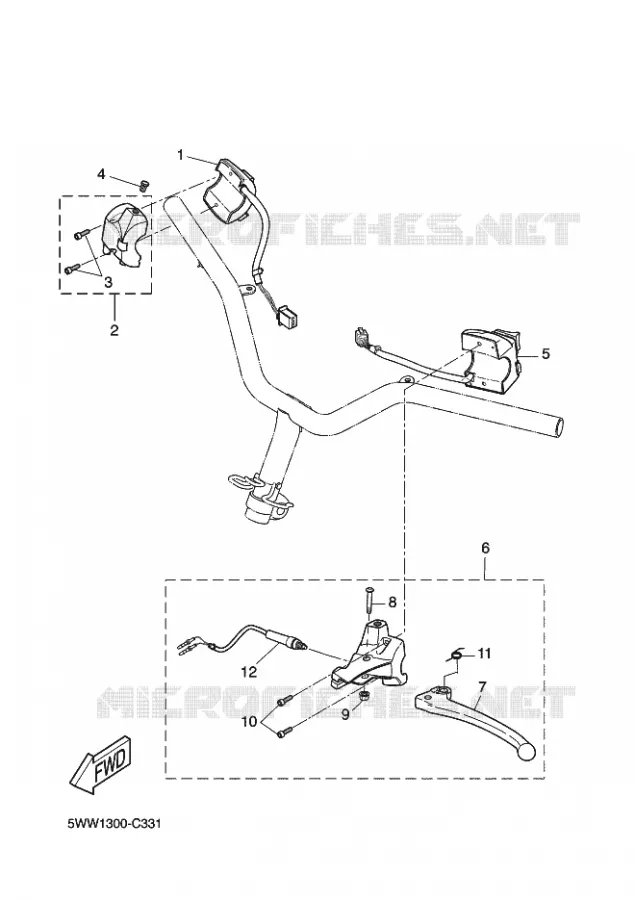 COMMODO / LEVIER Yamaha SCOOTER 50 2011 BOOSTER  CW50