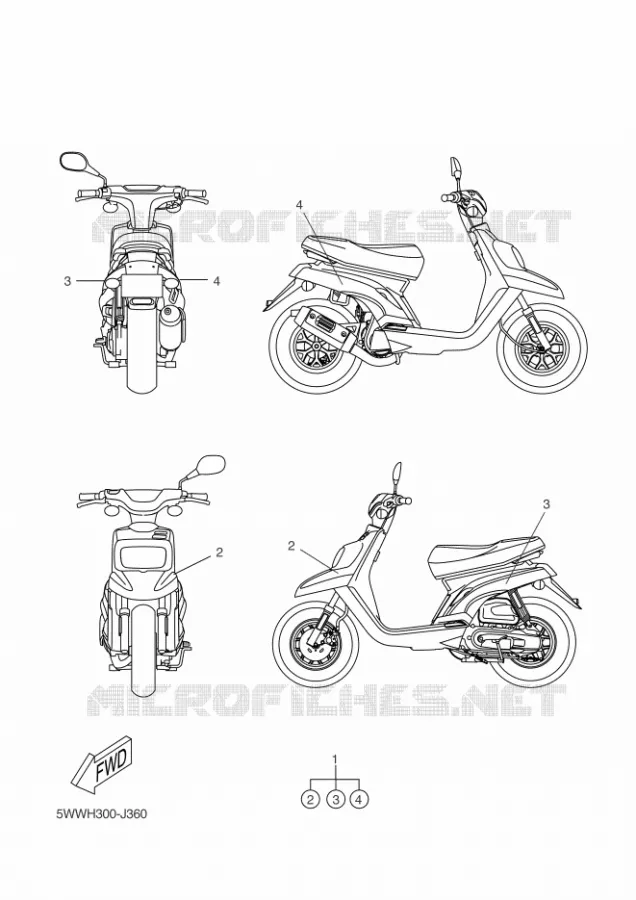 EMBLEME Yamaha SCOOTER 50 2011 BOOSTER  CW50