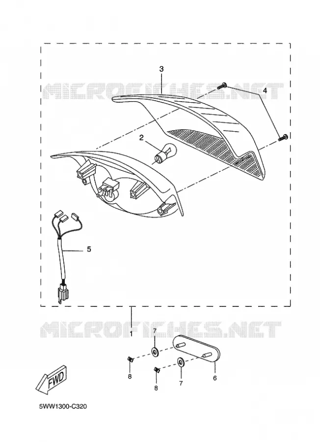 FEU ARRIERE Yamaha SCOOTER 50 2011 BWS  CW50 BW'S
