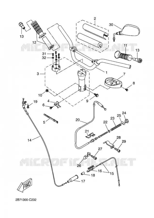 GUIDON ET CABLES Yamaha SCOOTER 50 2011 BOOSTER  CW50N