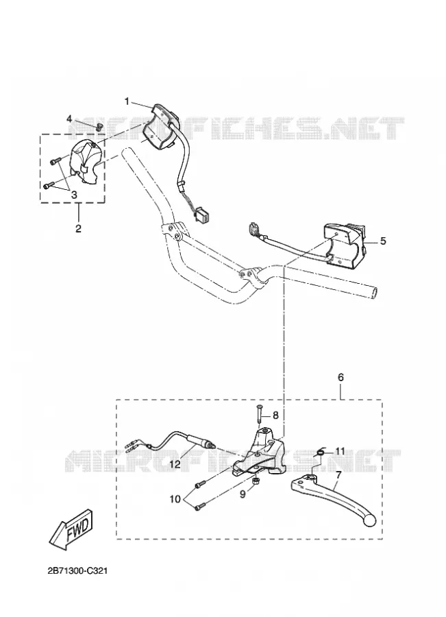 COMMODO / LEVIER Yamaha SCOOTER 50 2011 BOOSTER  CW50N