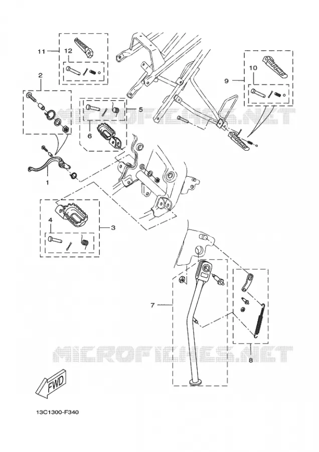 SUPPORT / REPOSE PIEDS Yamaha MOTO 50 2011 SUPERMOTARD  DT50RSM X-LIMIT S.M