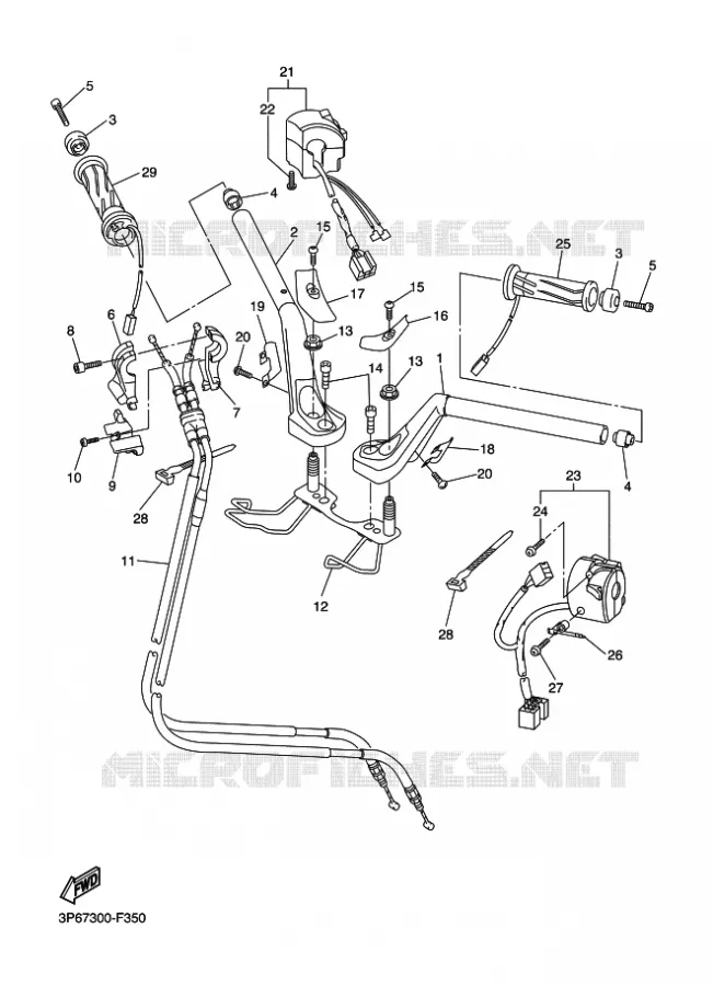 GUIDON ET CABLES Yamaha MOTO 1300 2011 FJR ABS  FJR1300A