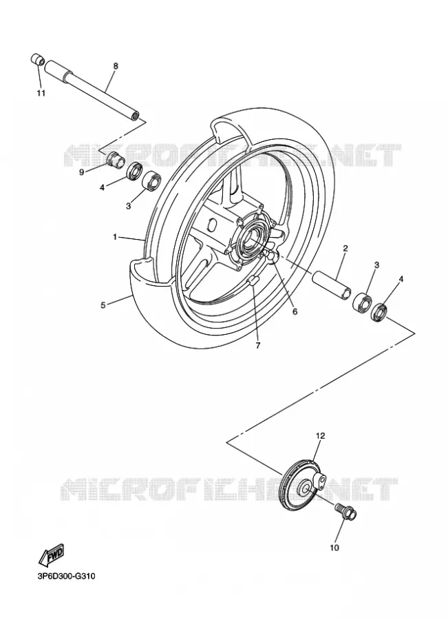 ROUE AVANT Yamaha MOTO 1300 2011 FJR AS ABS  FJR1300AS